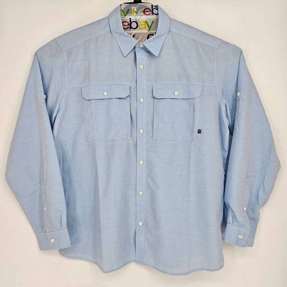 Mountain Hardwear Shirt‎ Mens XXL Long Sleeve Button Down Vented Blue  L
